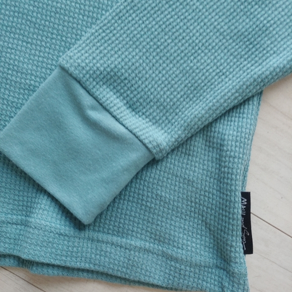 MAUI and Sons NEW Waffle Knit Henley Deep Ocean - Picture 6 of 8